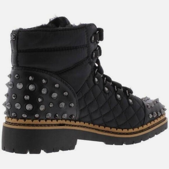 NWOB Sam Edelman Bren Studded Quilted Leather-Paneled Shell Ankle Boots - Picture 3 of 3
